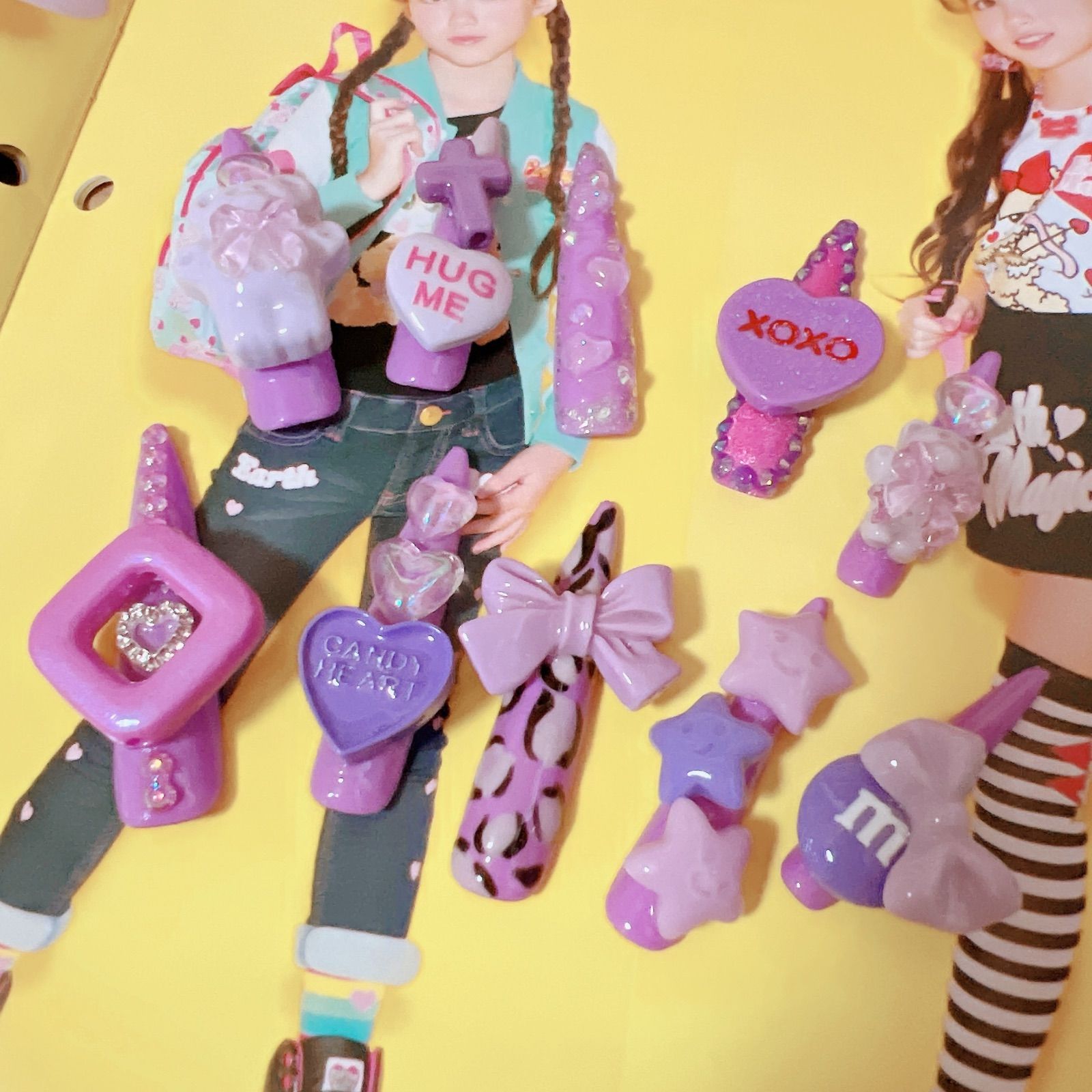 15 平成女児 ギャルネイル 子供ギャル コギャル 豹柄 つけ爪 y2k  