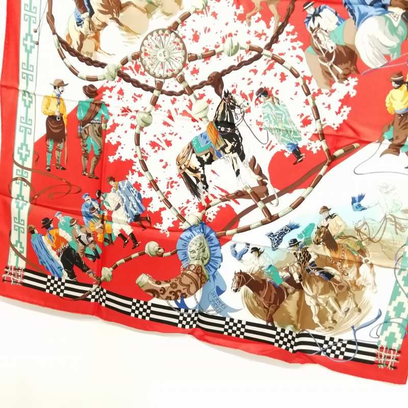 エルメス HERMES カレ90 オンブーの木の下で カウボーイ dans les