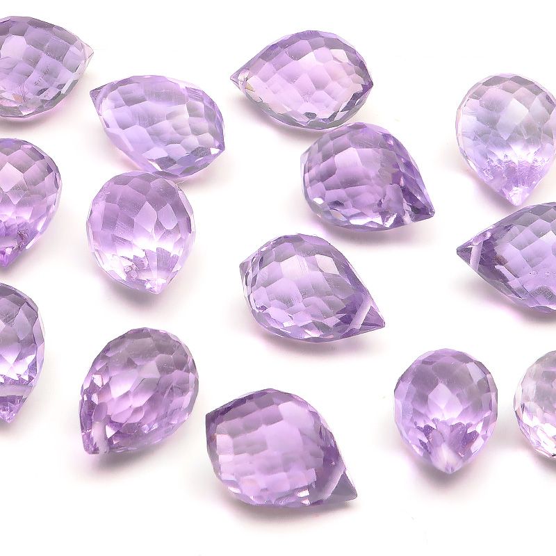 粒販売】ブラジル産 ピンクアメジスト ドロップカット 10～11mm