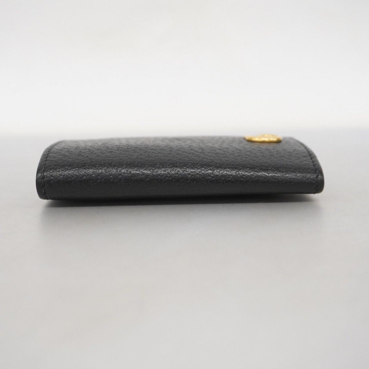 5ib2021 グッチ キーケース GGマーモント 435305 レザー ブラック ゴールド金具 レディース