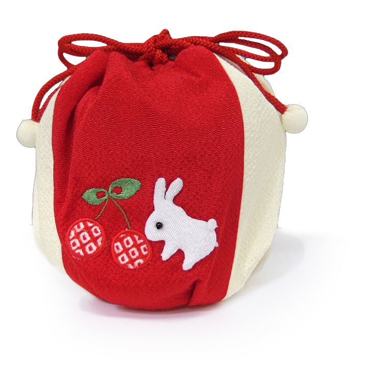 巾着 子供 女の子 ちりめん うさぎ さくらんぼ 七五三 お正月 雛祭 卒