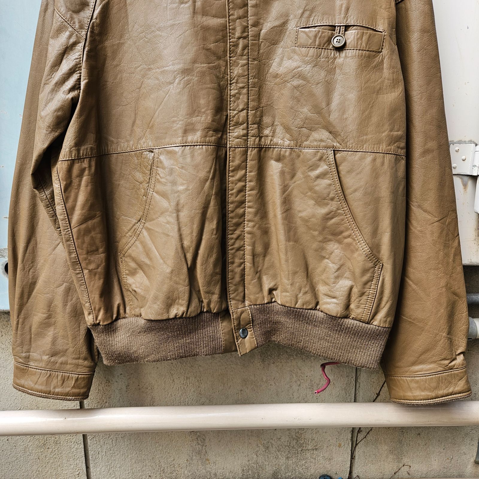 Euro Vintage Rib Leather Jacket - メルカリ