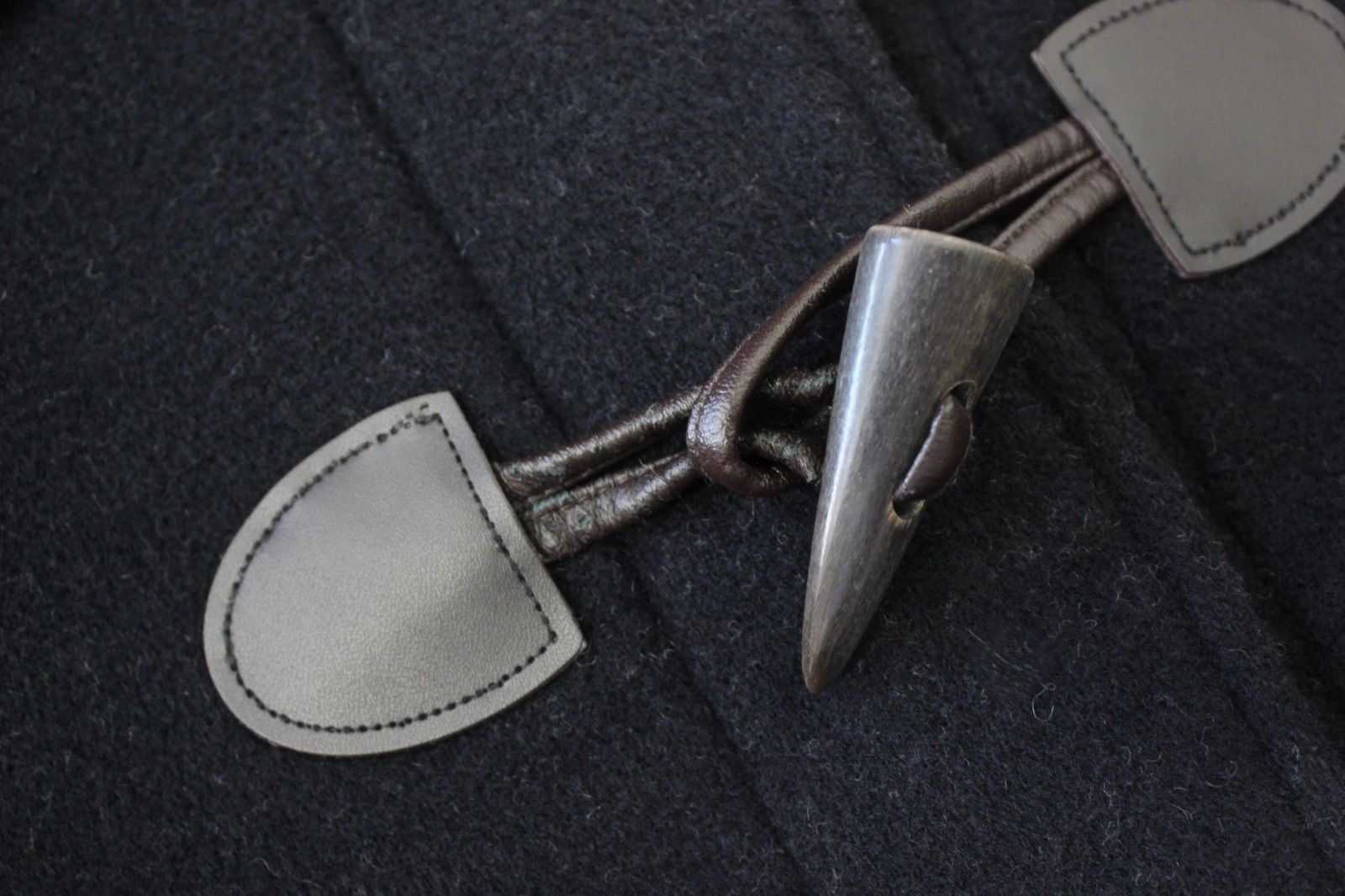 68【美品】イーストボーイ ダッフルコート 7 ネイビー 紺 S 裏チェック
