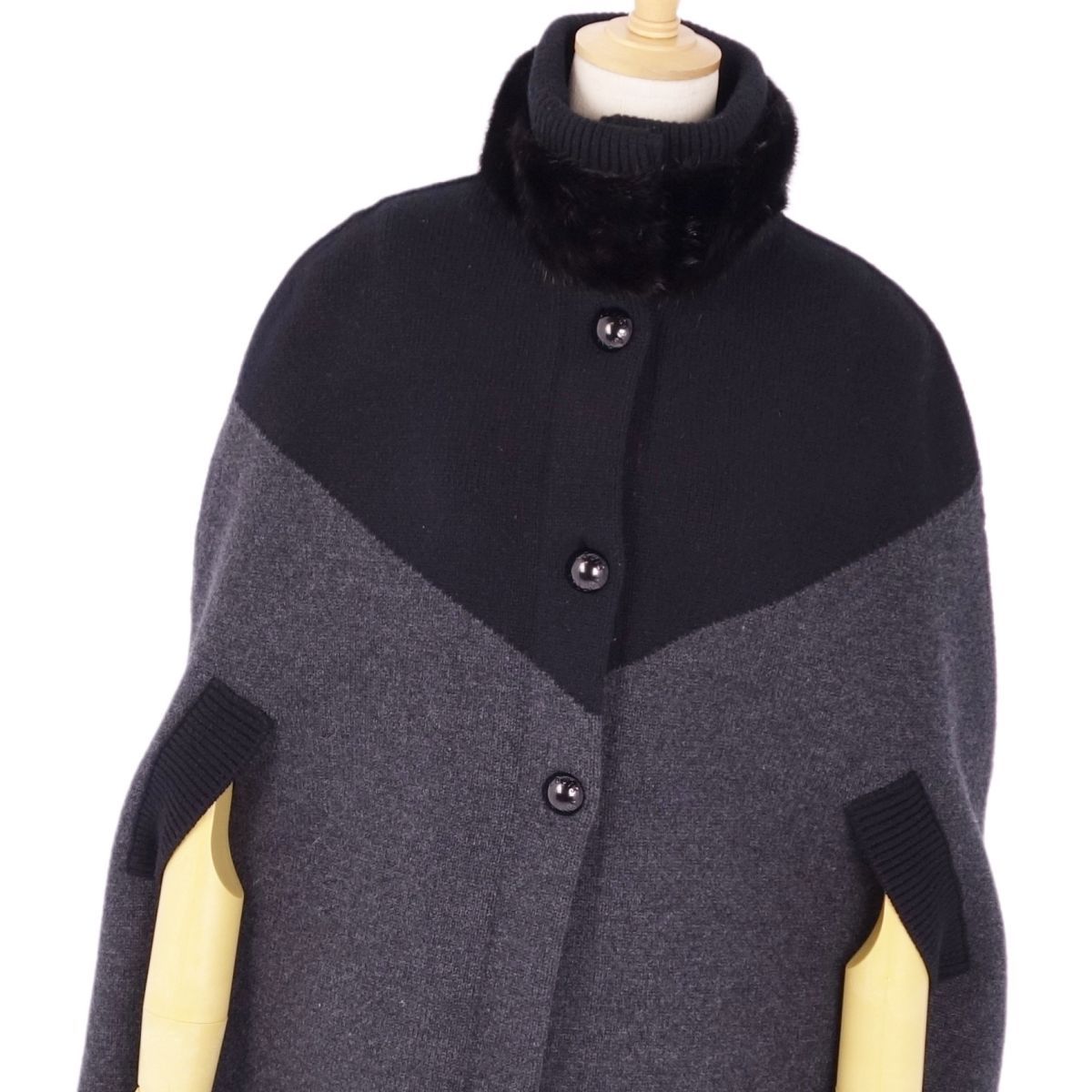 ルイヴィトン LOUIS VUITTON カシミア ニットポンチョ グレー S レディース