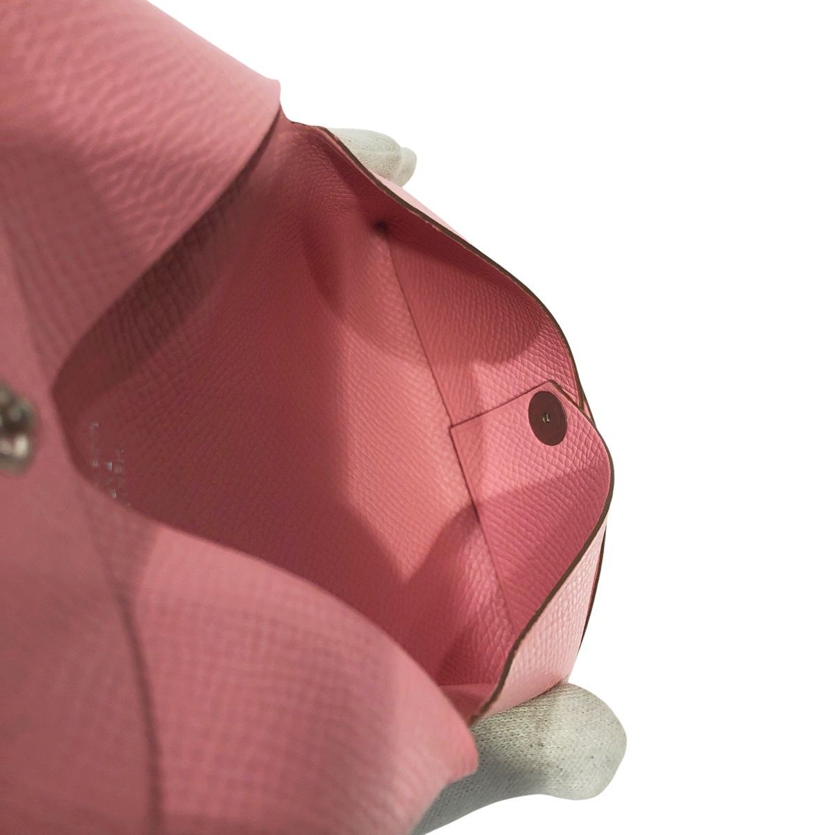 美品 エルメス カルヴィ デュオ エプソン ローズアザレ B刻印 箱 エルメス カルヴィ デュオ ローズアザレ ヴォーエプソン