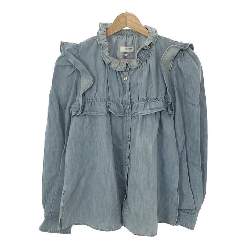 ISABEL MARANT ETOILE / イザベルマランエトワール | IDETY SHIRT デニム フリルシャツ | 34 | インディゴ | レディース ISABEL MARANT ETOILE / イザベルマランエトワール | IDETY