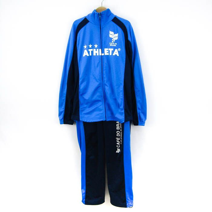 アスレタ セットアップ 上下セット ジャージ ジップアップ 背面プリント サッカー キッズ 男の子用 160サイズ ブルー ATHLETA 【中古】 KBNET 「ケービーネット」 メルカリ