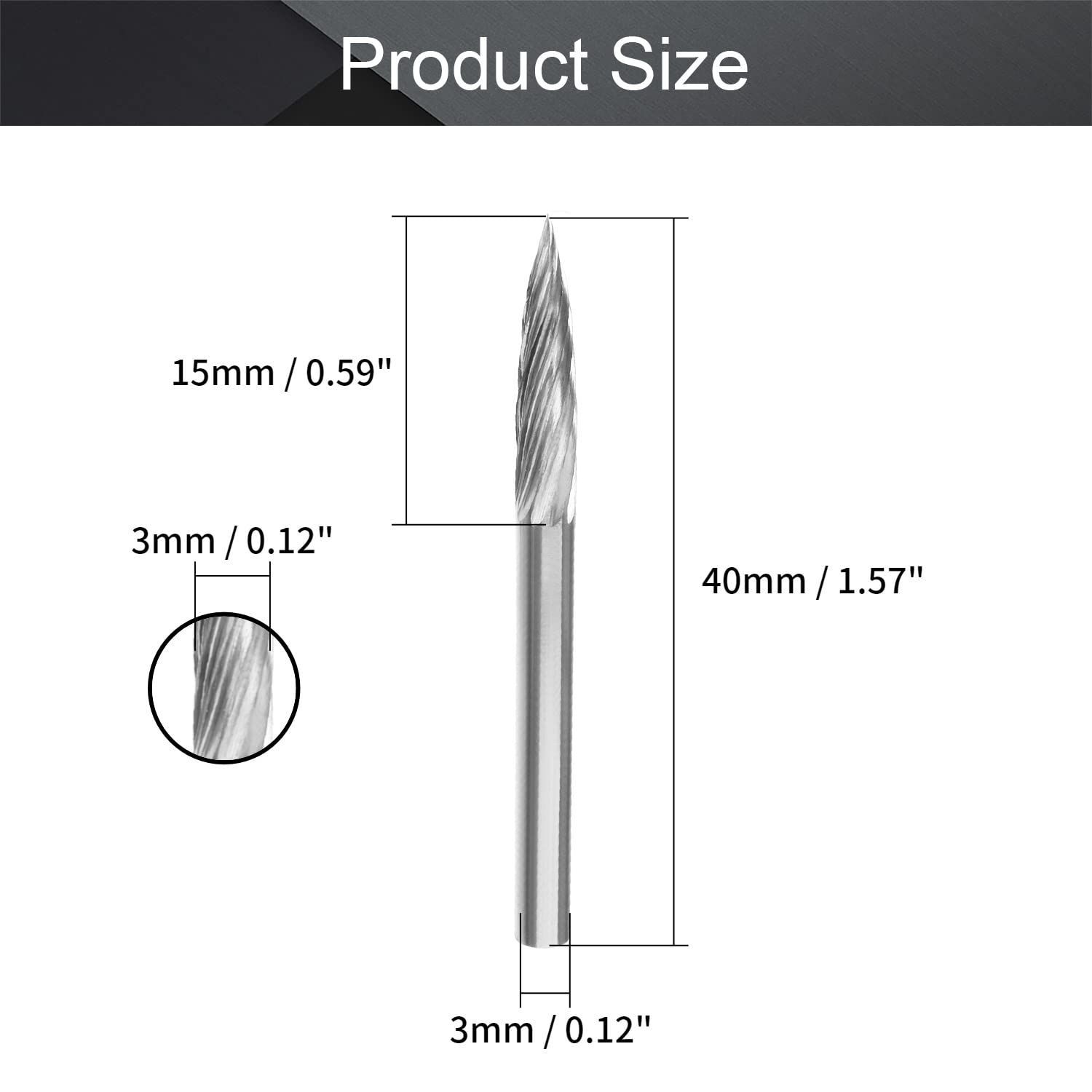 Utoolmart ロータリーファイル 超硬バー 超硬ビット ロータリーヤスリ