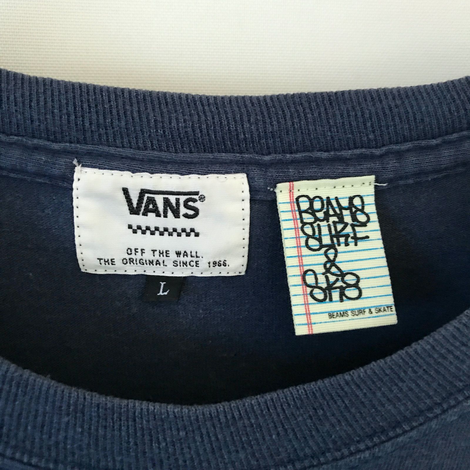 VANS★BEAMS SSZ (BEAMS SURF&SKATE)★裏VANS★長袖Tシャツ ロングスリーブTシャツ ロンT★メンズL/ 2402F006