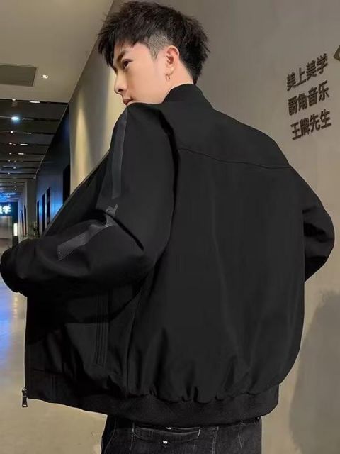 種類72：3XL60/H：無地ジャケットブラック メンズ ファッション 服 用 オシャレ シンプル 大人 かっこいい ストリート 夏コーデ トップス  薄手 スタンドカラー ジャケット 