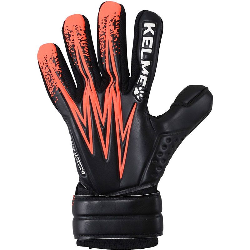  KELME ケレメ VORTEX TRAINING GLOVES フットサル キーパー手袋 (9896409-009)、ブラック×ネオンオレンジ その他