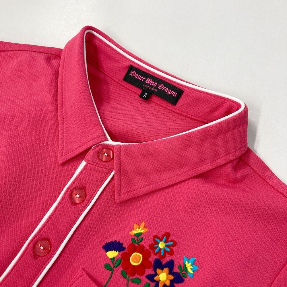 ダンスウィズドラゴン ピンクポロシャツ XL サイズ：3 DANCE WITH