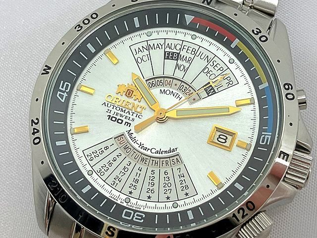 ORIENT オリエント 万年カレンダー 自動巻き 腕時計 EU03-C0 オリエント ORIENT 万年カレンダー 腕時計 良品 EU03 シルバー