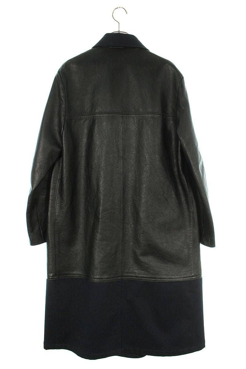BALENCIAGA バレンシアガ カーフレザー切替ウールコート