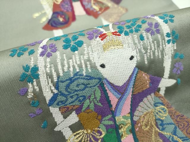 帯3365 ○辻村寿三郎 ジュサブロー 高級 正絹 六通 袋帯 兎 平和屋本店