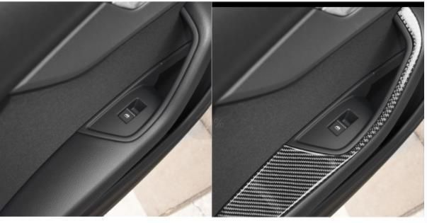 高級 アウディ A4L B9 2017-2019年 内装インテリア ドアハンドルスイッチ フレームカバー ステッカー 4Pセット 優しい