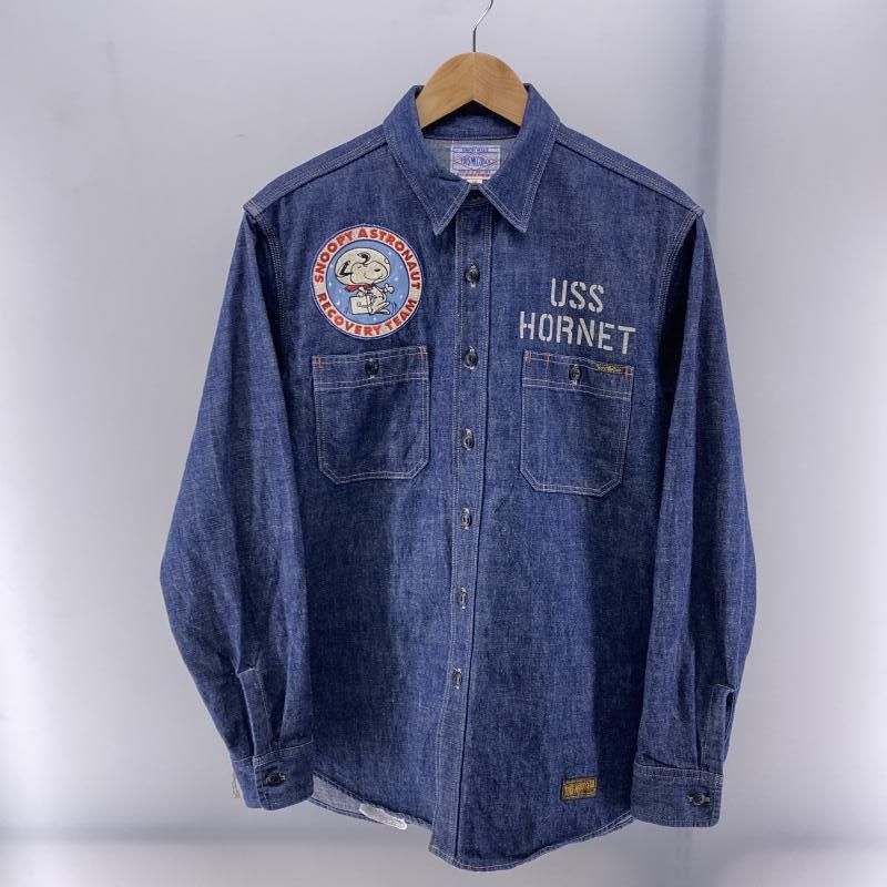 TOY s McCOYS DENIM WORK SHIRT SNOOPY ASTRONAUT RECOVERY TEAM TMS2405 インディゴ size 16 トイズマッコイ 24