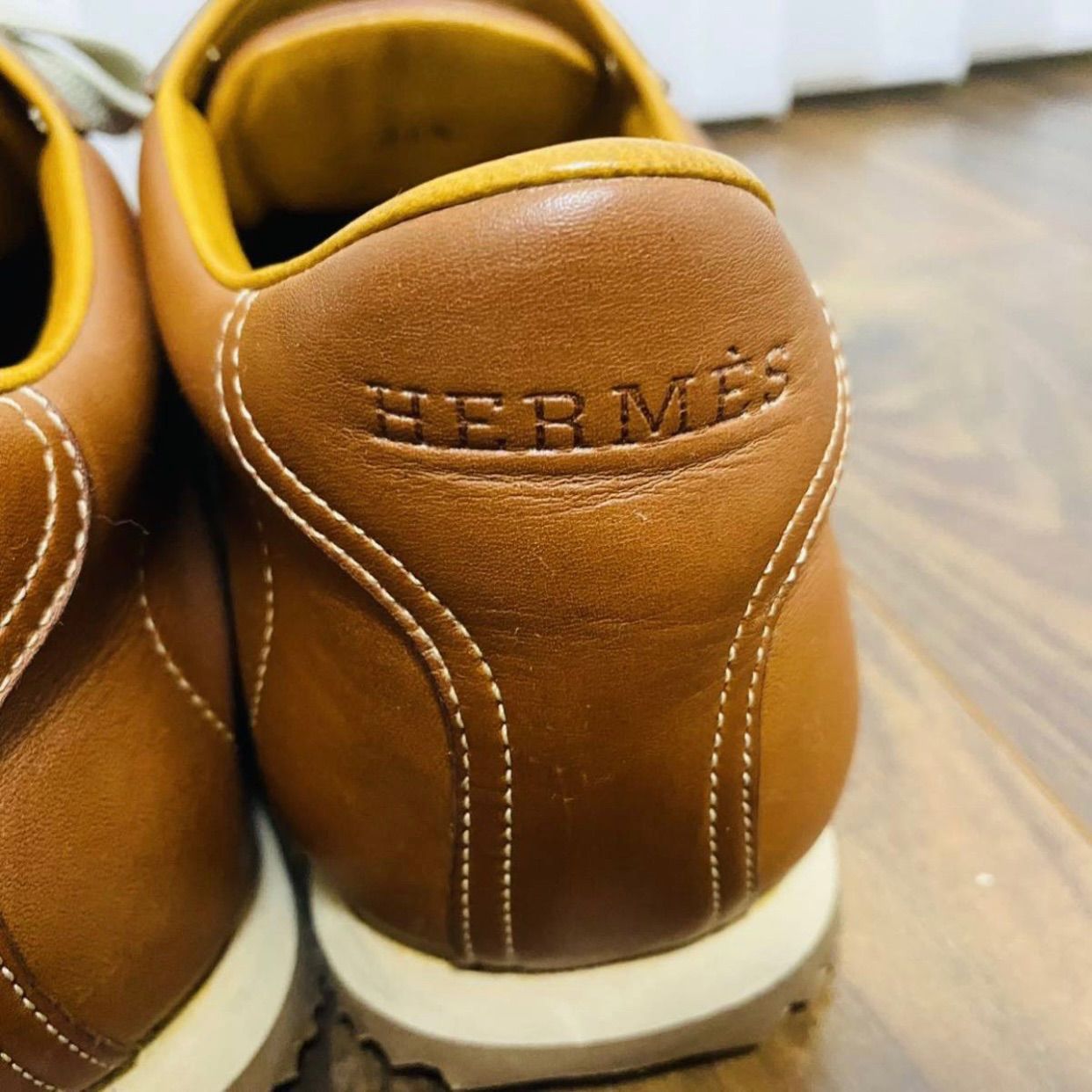 HERMES エルメス クイック レザー Hロゴ スニーカー レザー メンズ