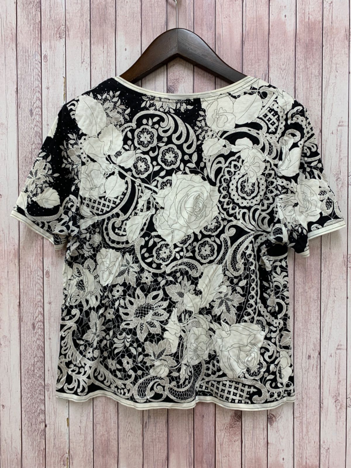 ランランレオナールTシャツ ☆LEONARD レオナール 花柄Tシャツ Lサイズ 半袖カットソー コットン