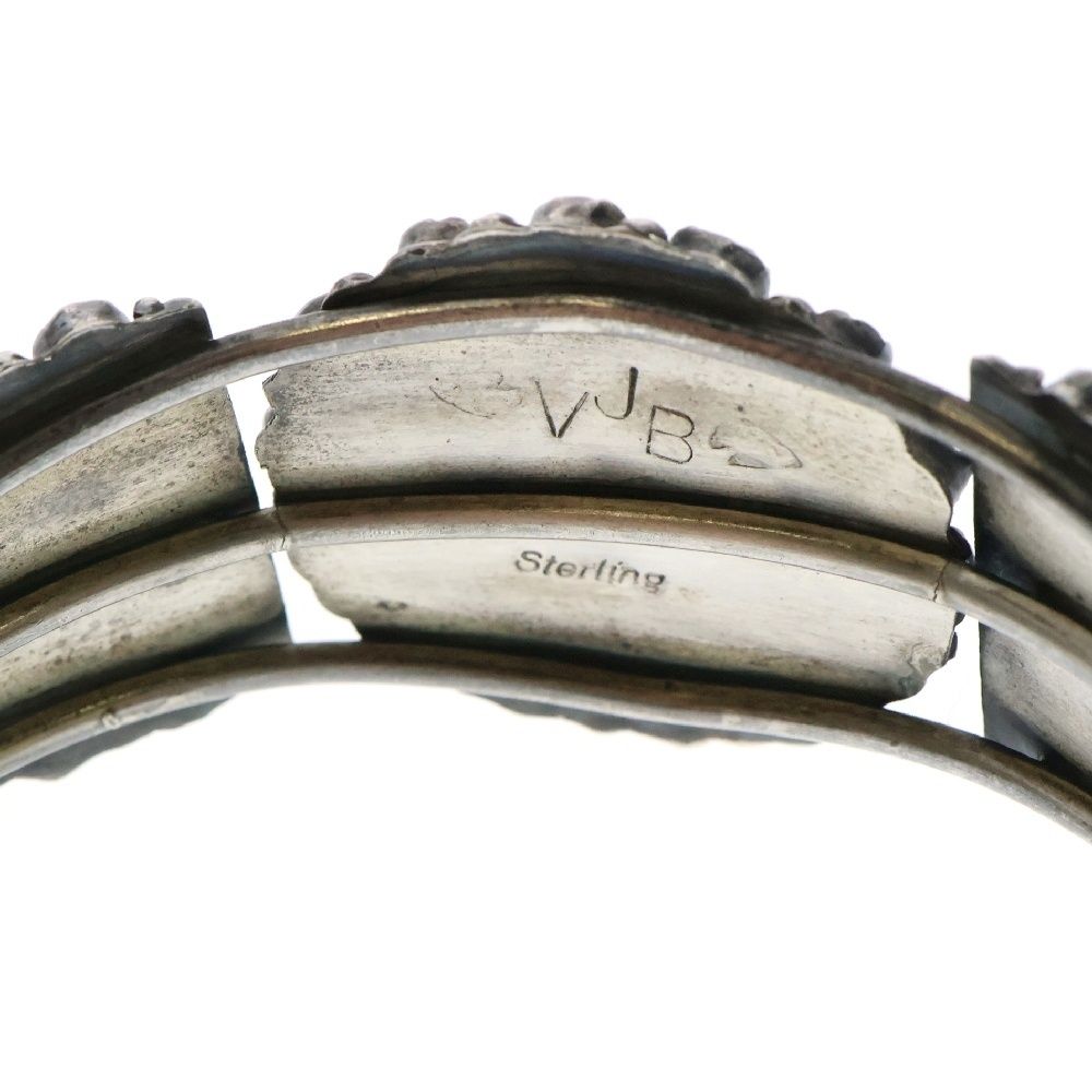 インディアンジュエリー】ターコイズ フラワーモチーフ バングル