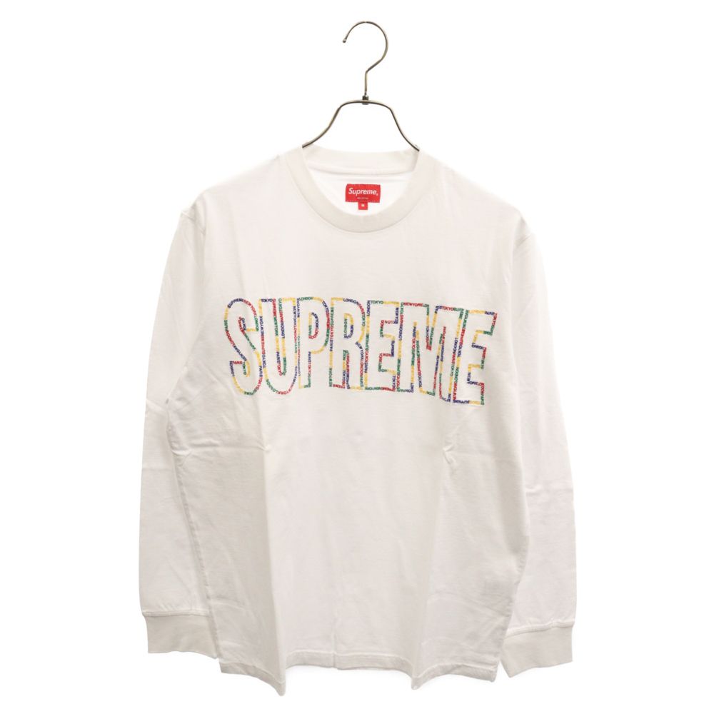 SUPREME (シュプリーム) 19SS International L/S Tee インターナショナル ロゴ刺繍 ロングスリーブ クルーネック  カットソー 長袖Tシャツ ホワイト - メルカリ