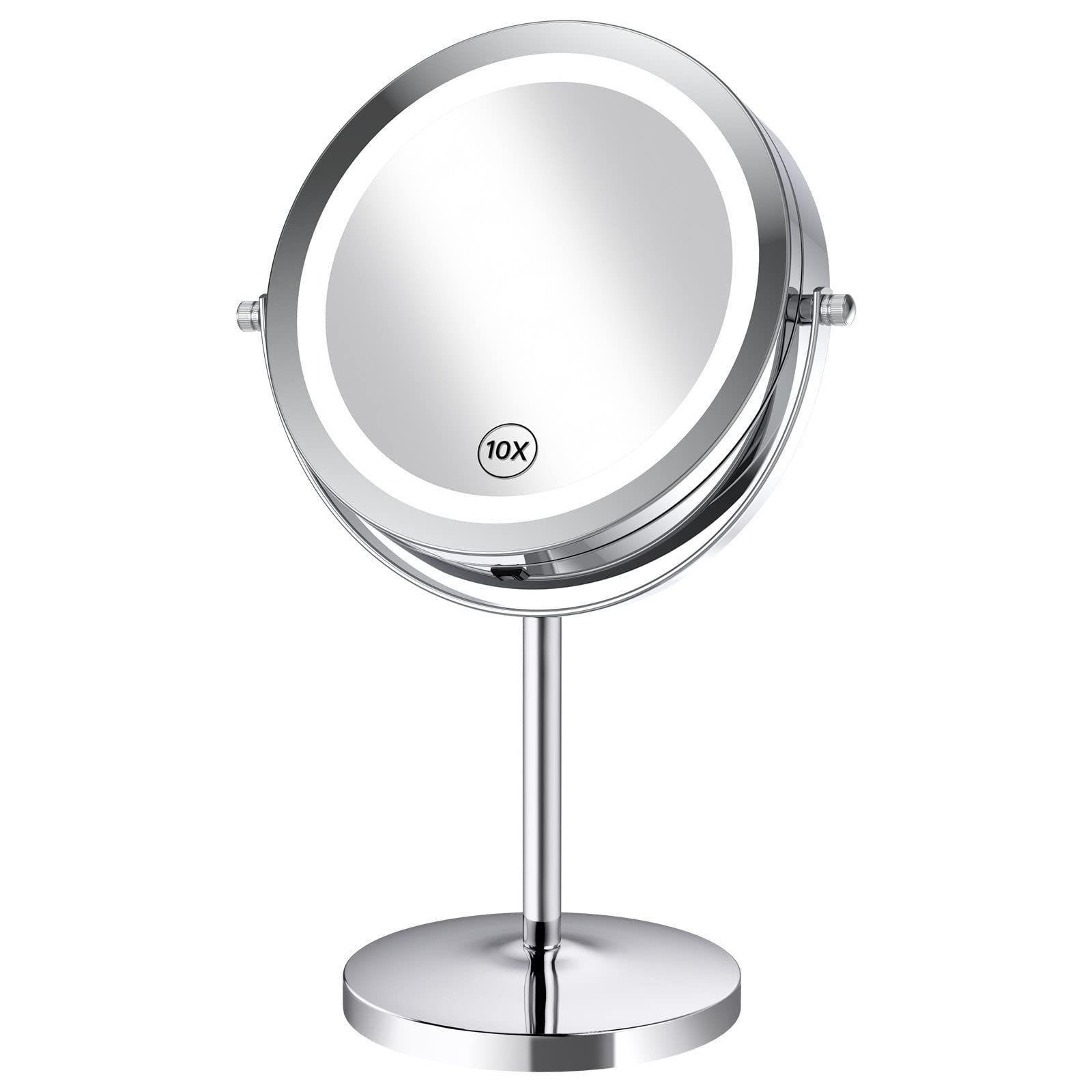 在庫処分】拡大鏡 LED拡大鏡 化粧ミラー 拡大化粧鏡 10倍鏡付きLED