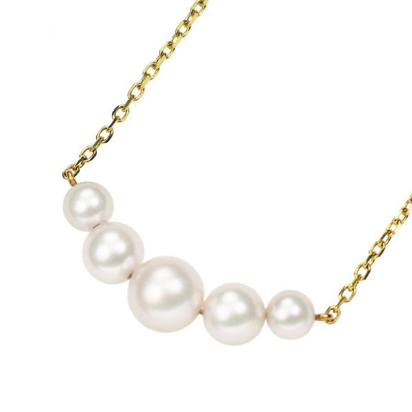 ミキモト K14YG アコヤ真珠 ペンダントネックレス 径約3.9-6.1mm