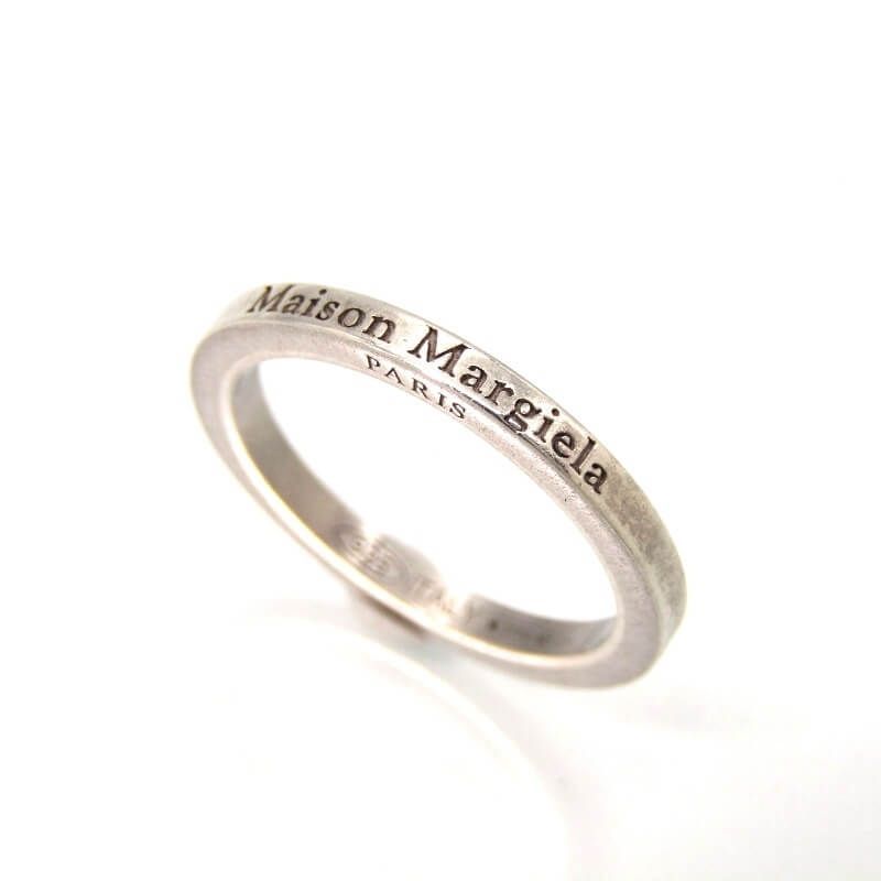 Maison Margiela メゾンマルジェラ リング SM1UQ0080 SV0158 951 ロゴ ナロー SV925 イタリア製 レディース 10号 28008694