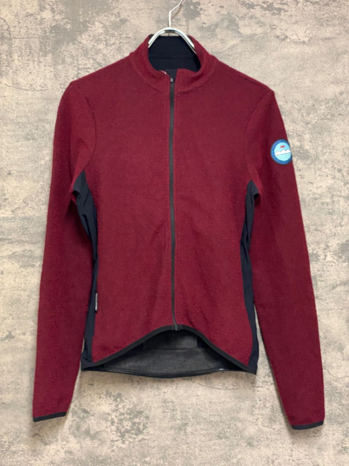 JM965 カフェドシクリステ Cafe du Cycliste MARGUERITE man 長袖 サイクルジャージ 赤 XS 裏起毛