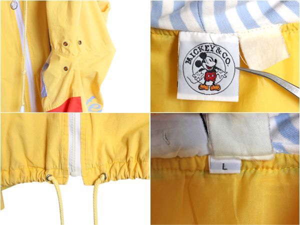 90s ディズニー オフィシャル ミッキー プリント セーリング ジャケット メンズ レディース L オールド キャラクター ジャンパー パーカー 90s ディズニー オフィシャル ミッキー プリント セーリング