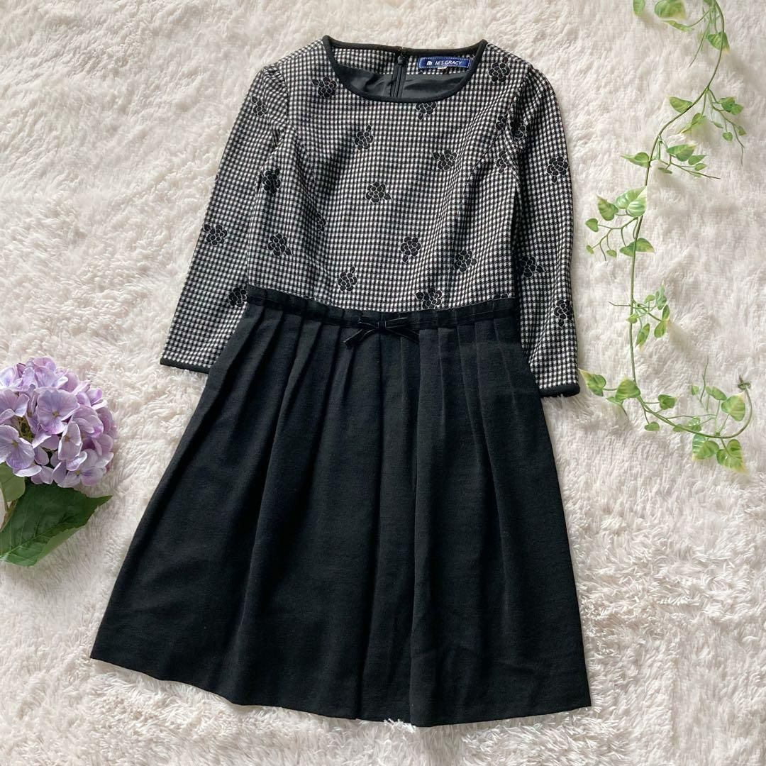 エムズグレイシー 切替ワンピース カメリア チェック 36サイズ M S GRACY