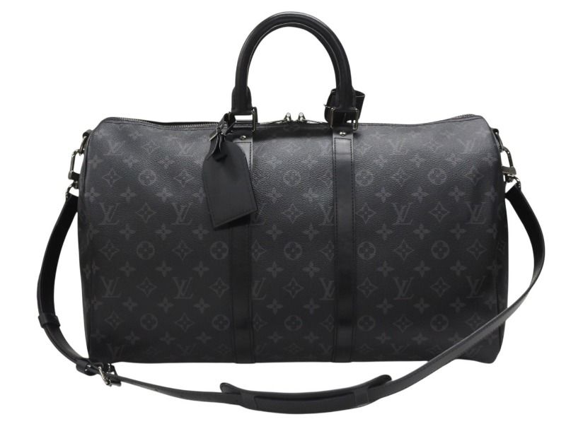 LOUIS VUITTON ルイヴィトン エクリプス キーポル バンドリエール45 ボストンバッグ M40569 シルバー金具 ブラック 4b006840