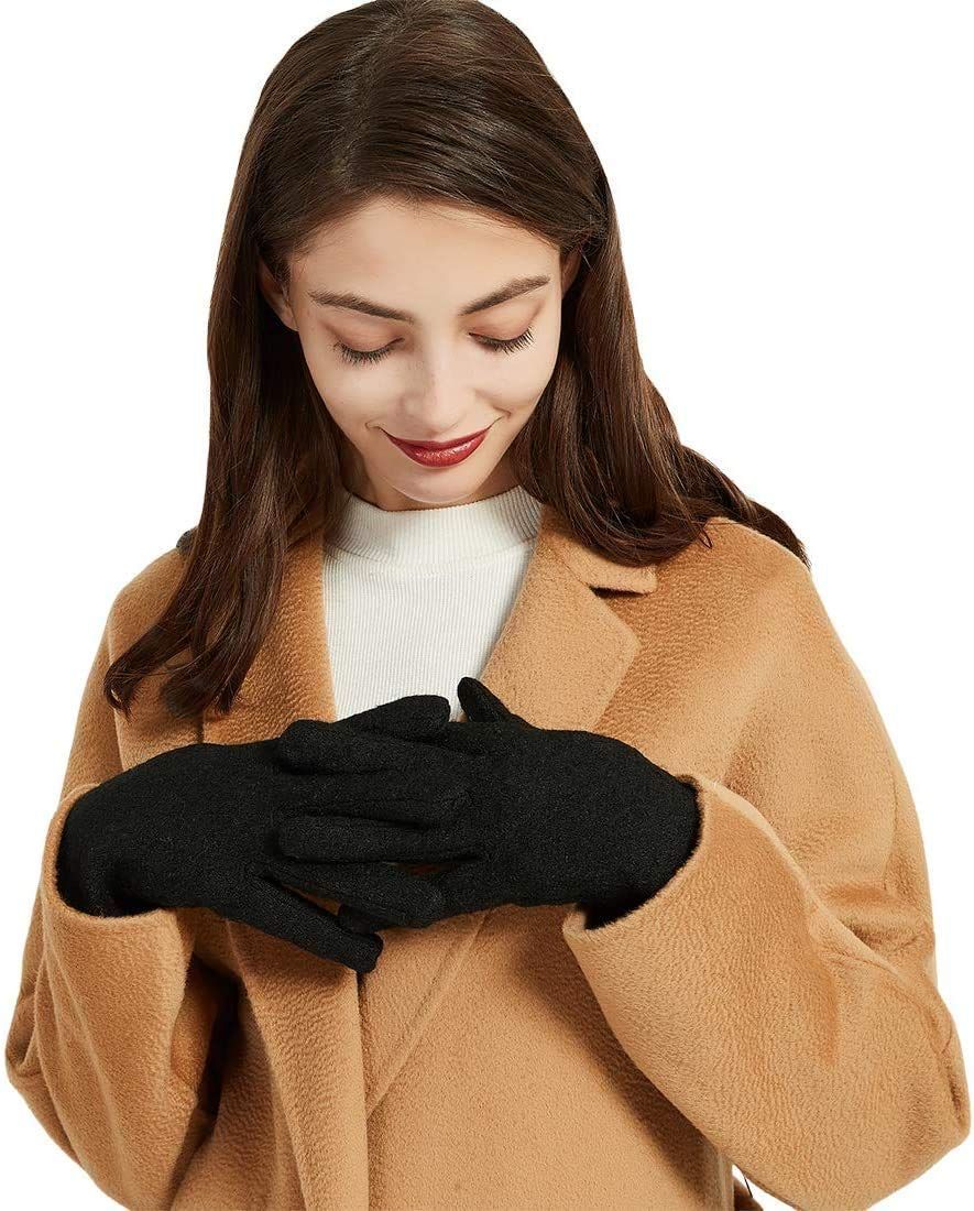 クラシック 女性用 保温 にファッション 冬 グローブ 通勤 ウール 防寒 カシミア 手袋 レディース ライニング Nappaglo