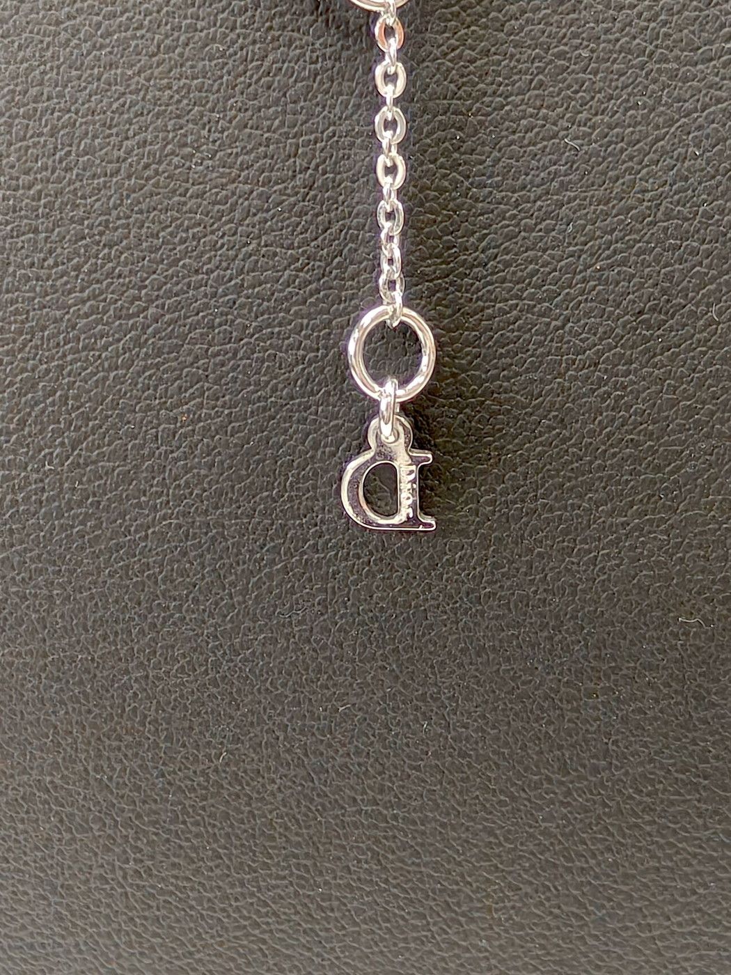 Dior ヴィンテージ ネックレス ラインストーン シルバー 9709 ディオール Dior ロゴ ネックレス ラインストーン シルバー
