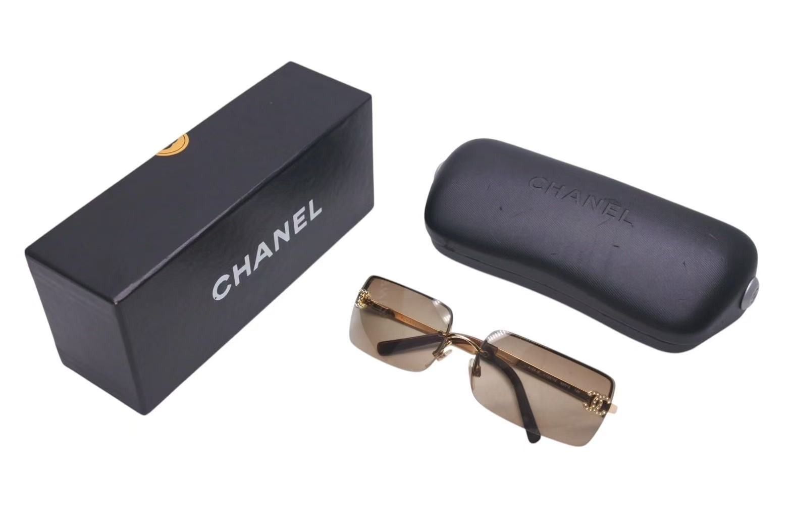 極美品 CHANEL シャネル リムレス サングラス 4104-B c.125/13 サイズ 