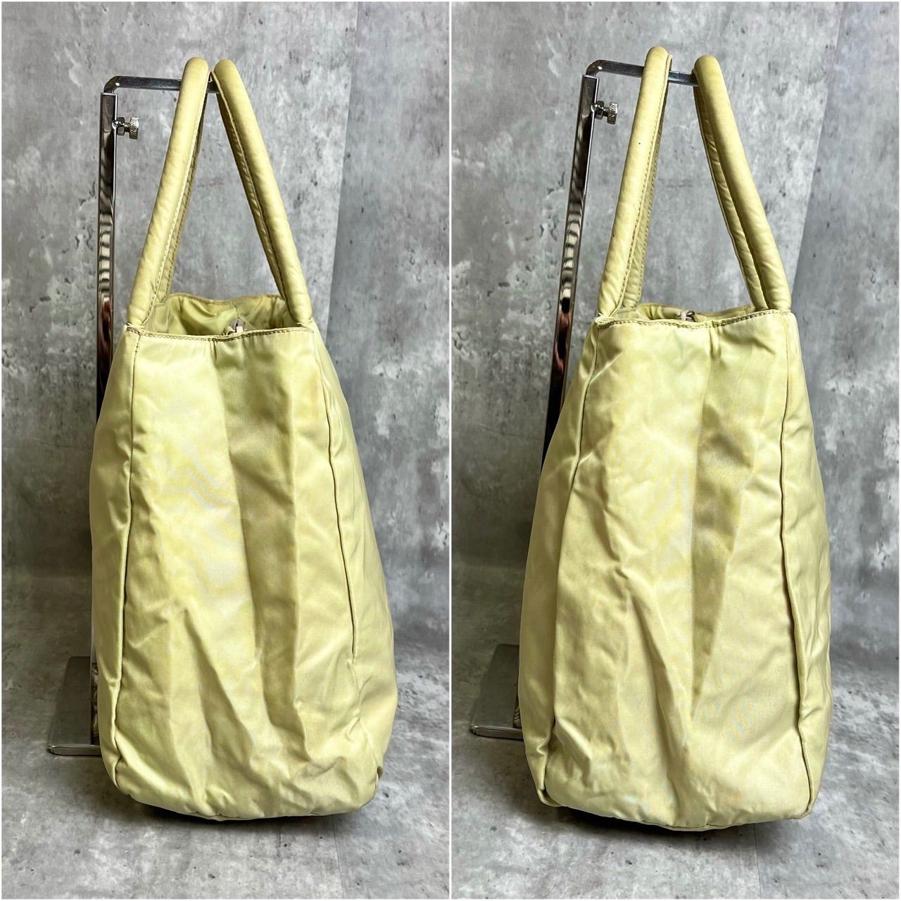 ✨良品✨ PRADA プラダ ハンドバッグ トートバッグ 三角ロゴプレート 