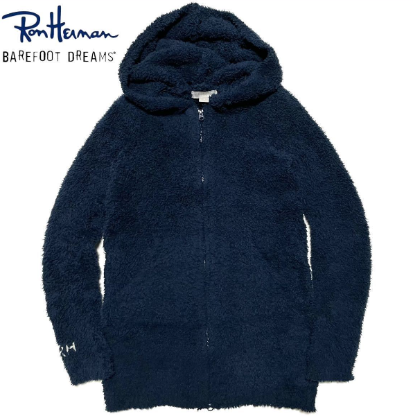 ロンハーマン×ベアフットドリームス モコモコ パーカー 大人気 ron herman Barefoot Dreams C574　navy