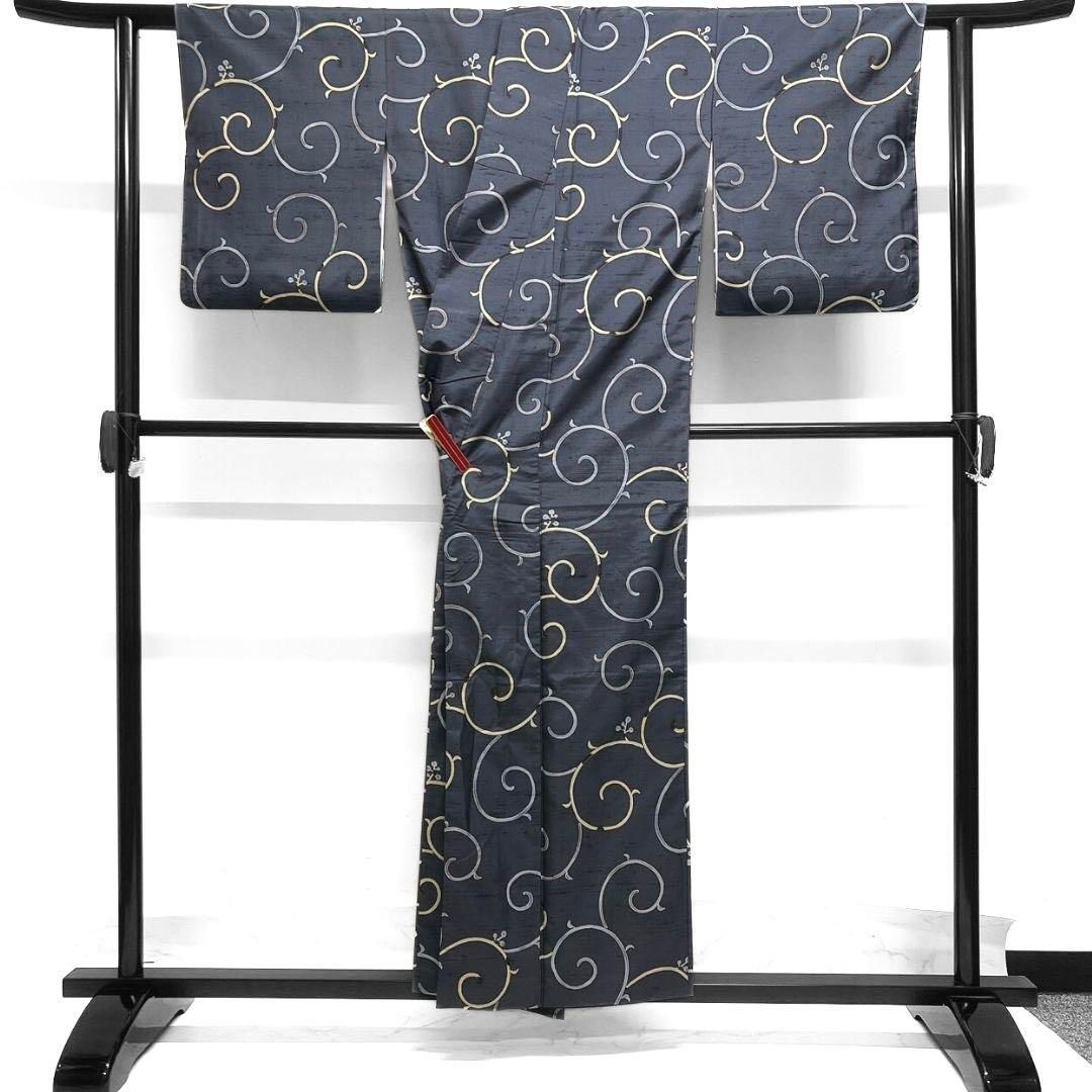 牛首紬 唐草 木の実 小紋 着物 103 p 【公式通販】