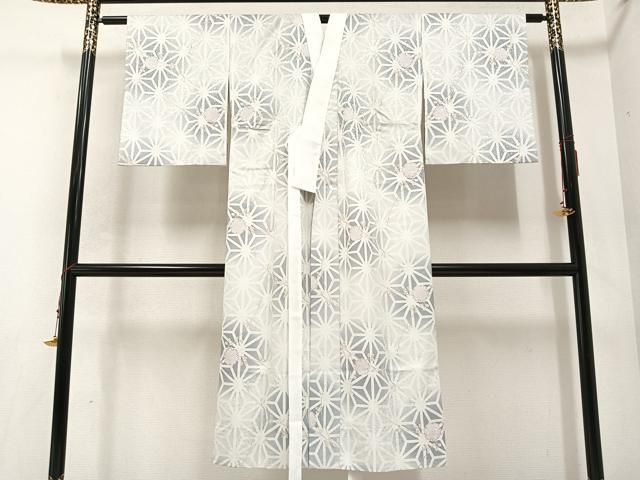 平和屋着物●長襦袢 無双仕立て 麻の葉雪輪枝花文 さんび謹製 洗える着物 AABB3620ph
