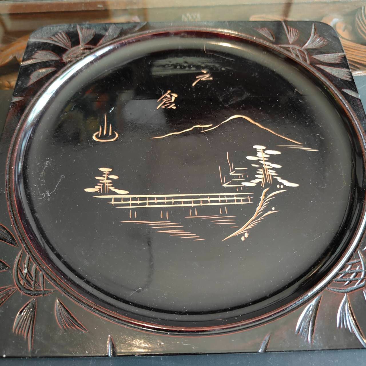 【美品】香合　蛍　拭き漆　中林星山　風炉用　R0752て 美品】香合 蛍 拭き漆中林星山 風炉用R0752て