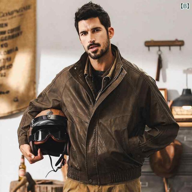 4XL 春 コーデ メンズ 用 服 シンプル ファッション オシャレ 大人 かっこいい 大きいサイズ ストリート 紳士服 アメリカン レトロ ソフトレザー ジャケット タフ ライダース ジャケット コットン ジャケット WWW_WOWDIGSITE_COM