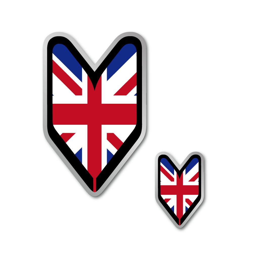 マットミラー) イギリス初心者マーク 大小セット 英国 国旗 カー