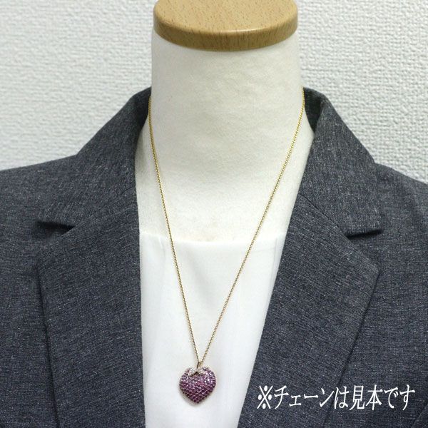 K18PG ピンクサファイア ルビー ダイヤモンド ペンダントトップ 1.98ct