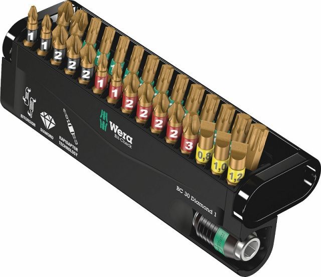 Wera1|4 バイトーションダイヤモンドビットチェックBit-Check 30 Diamond1 057431
