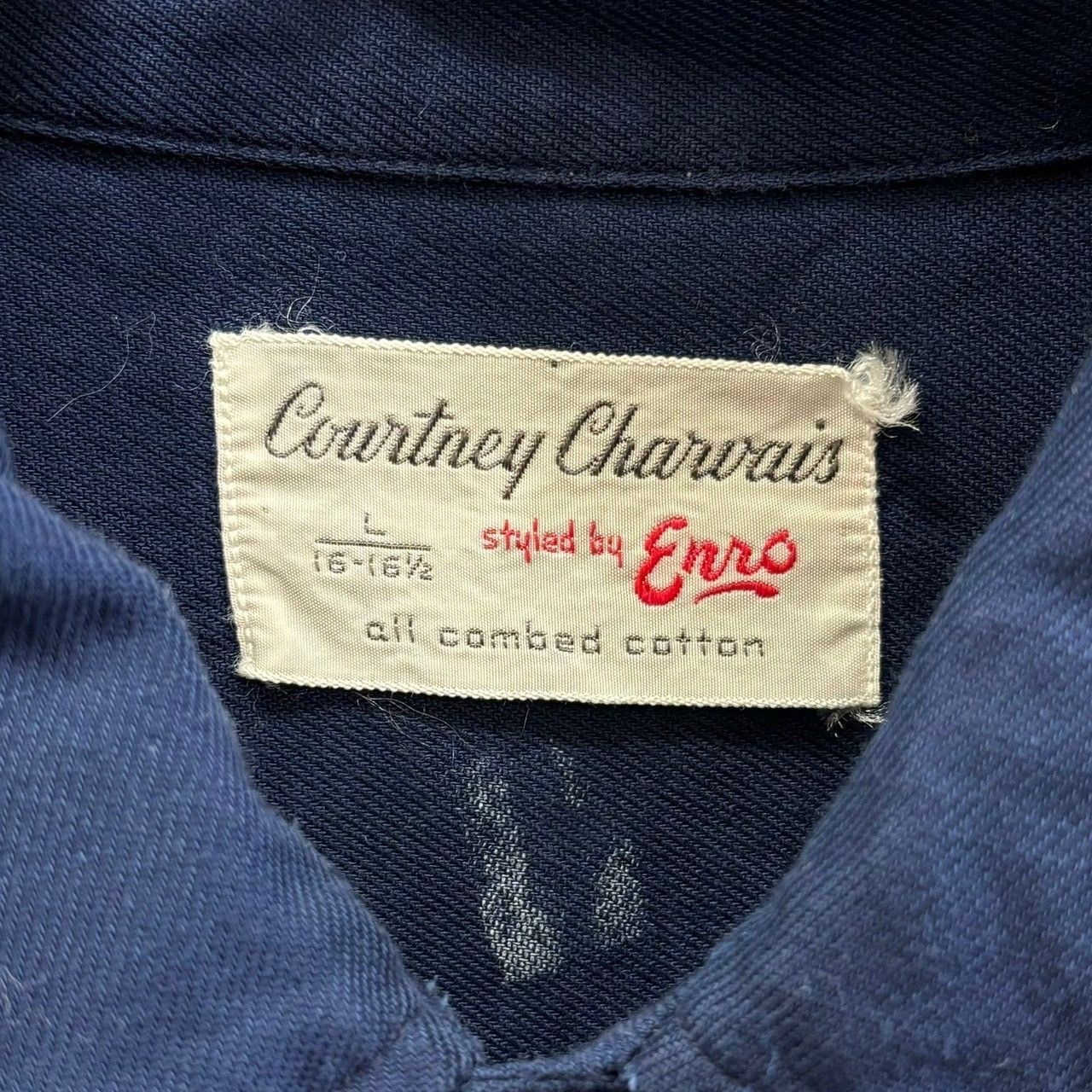 60s ビンテージ Enro コットン オープンカラーシャツ 開襟 16 1/2 L 60
