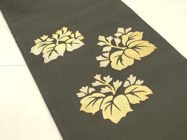 平和屋着物●爪掻き本綴れ　八寸名古屋帯　蜜柑色　正絹　逸品　DAAW4371cm 平和屋着物○爪掻き本綴れ 八寸名古屋帯 蜜柑色 正絹 逸品