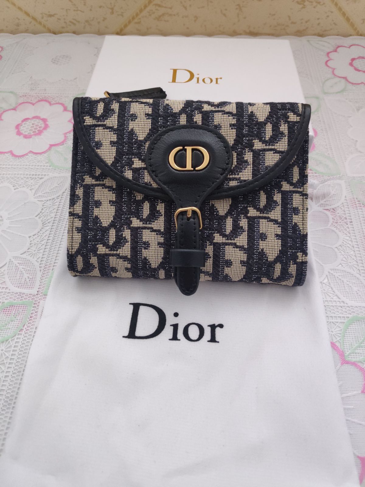 大人気美品！クリスチャンディオール/Dior3つ折り財布☆ロータスウォレット折りたたみ財布 レディース☆新品未使用