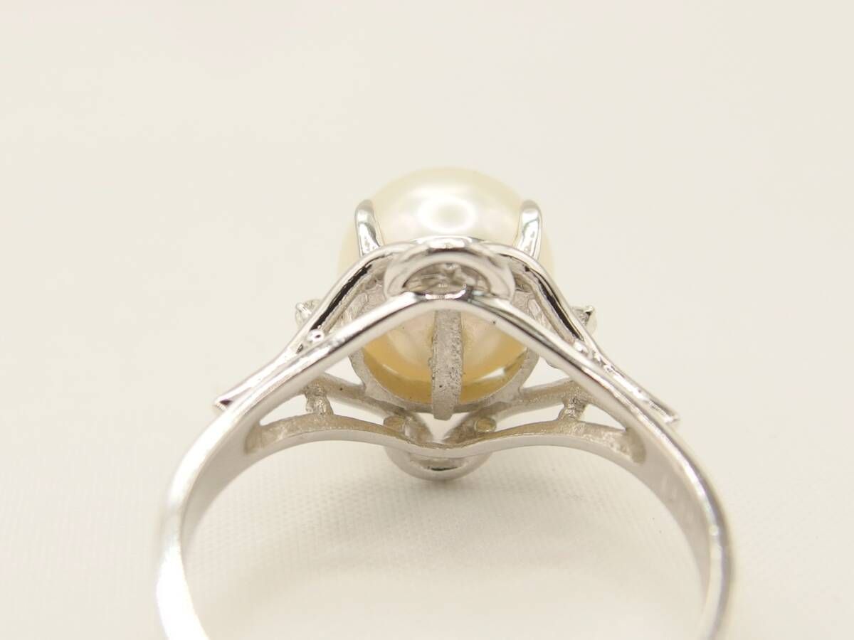 Pt900 パール8mm D0.03ct 11.5号 リング - メルカリ