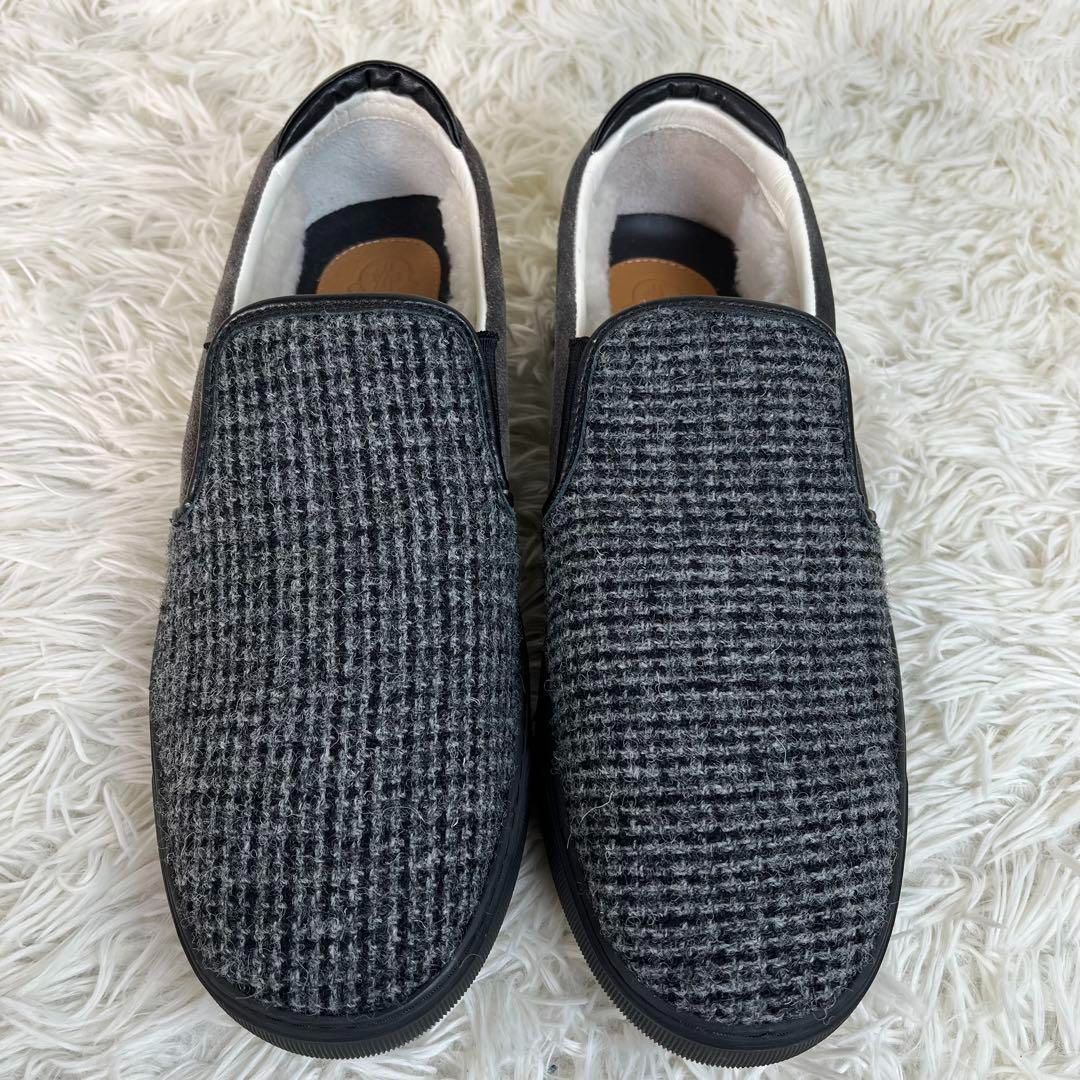 人気アイテムが続々登場！ MONCLER ツイード レザー スリッポン スニーカー 28cm 43 全国送料無料、代引も有！