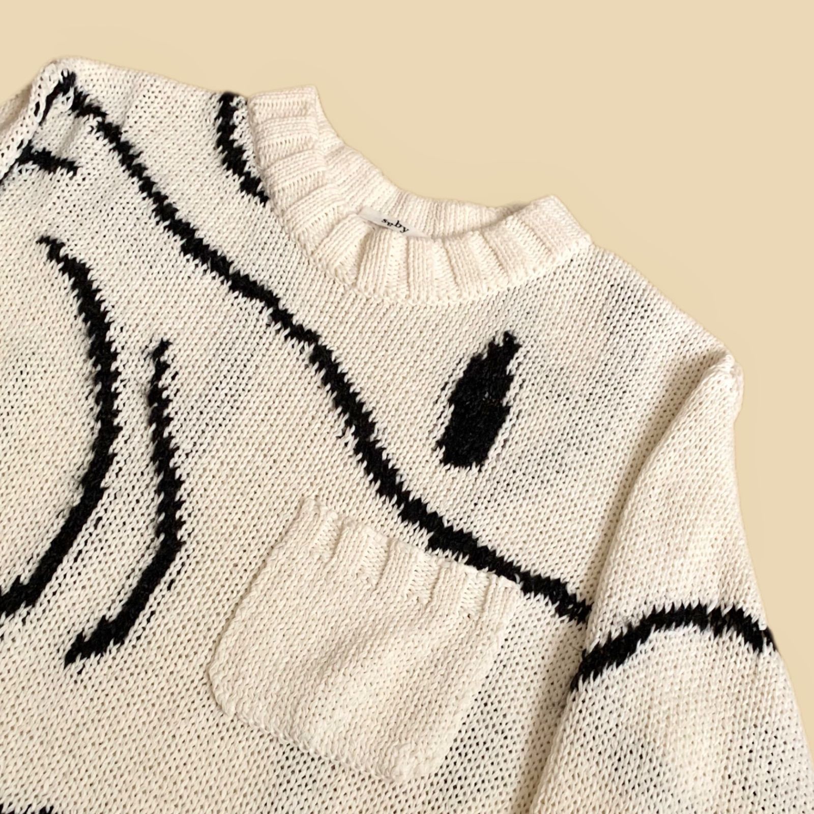 Saby サバイ INTARSIA C/N KNIT Hand Drowing By Tsuchida Ayumi 